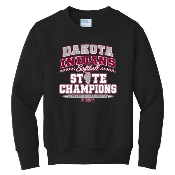 Dakota Softball State Champions 2026 - Youth Core Fleece Crewneck Sweatshirt Thumbnail