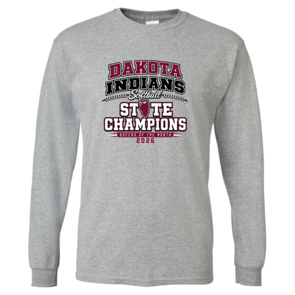 Dakota Softball State Champions 2026 - DryBlend® 50/50 Long Sleeve T-Shirt Thumbnail