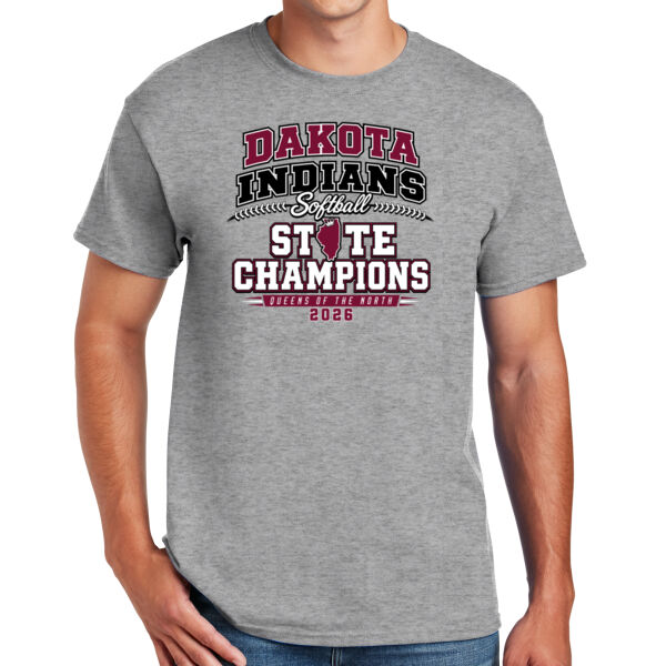 Dakota Softball State Champions 2026 - DryBlend ® 50 Cotton/50 Poly T Shirt Thumbnail