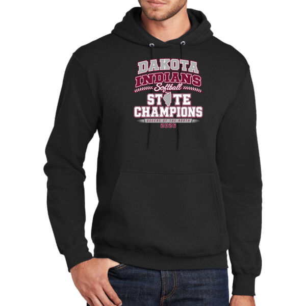 Dakota Softball State Champions 2026 - Tall Core Fleece Pullover Hooded Sweatshirt Thumbnail
