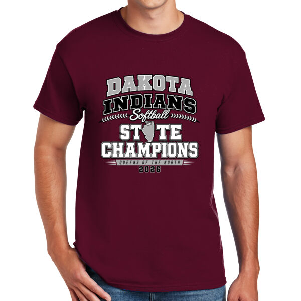 Dakota Softball State Champions 2026 - DryBlend ® 50 Cotton/50 Poly T Shirt Thumbnail